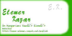 elemer kazar business card